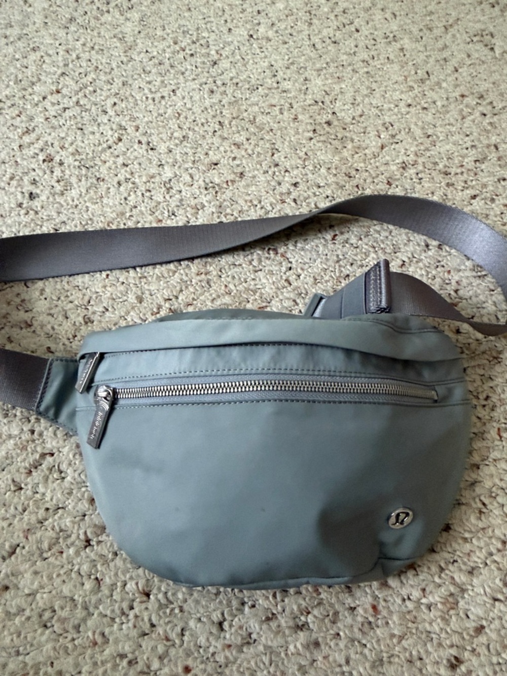 lululemon Slate Grey crossbody with Silver Hardware